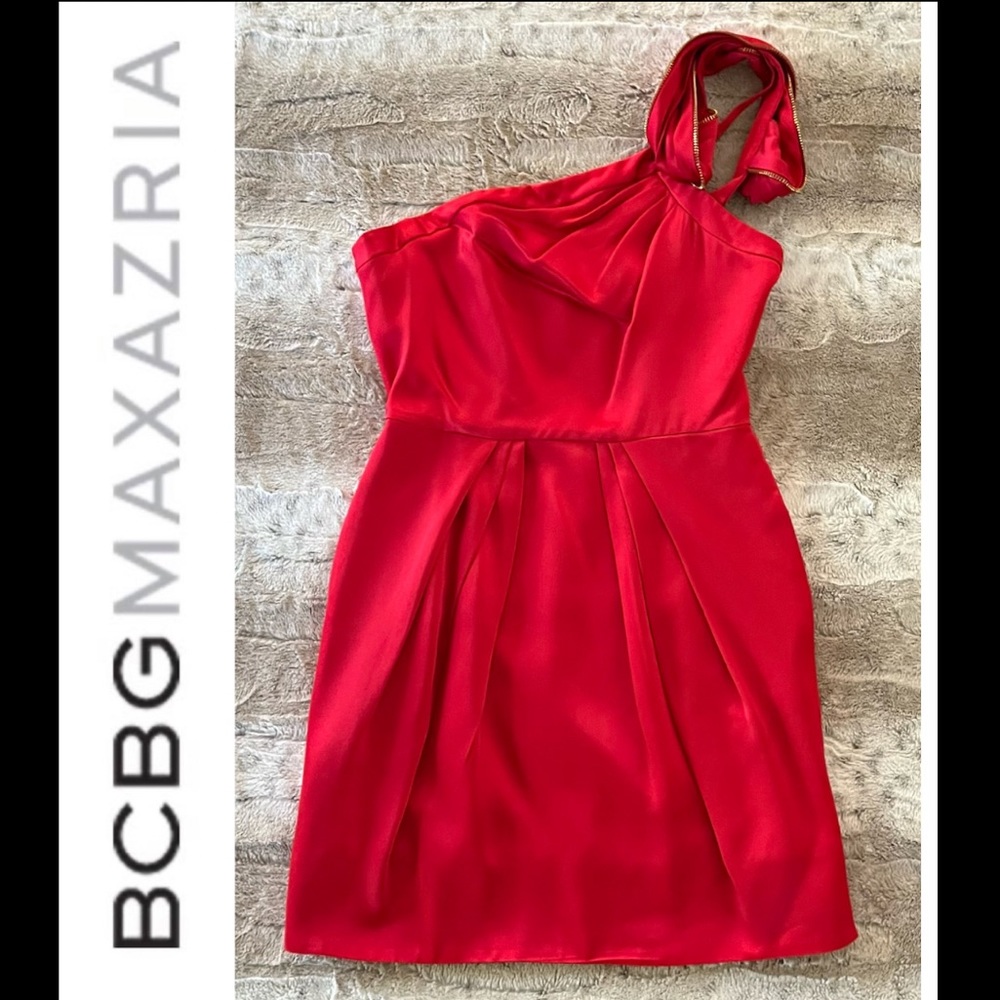 BCBG one-shoulder dress with pockets